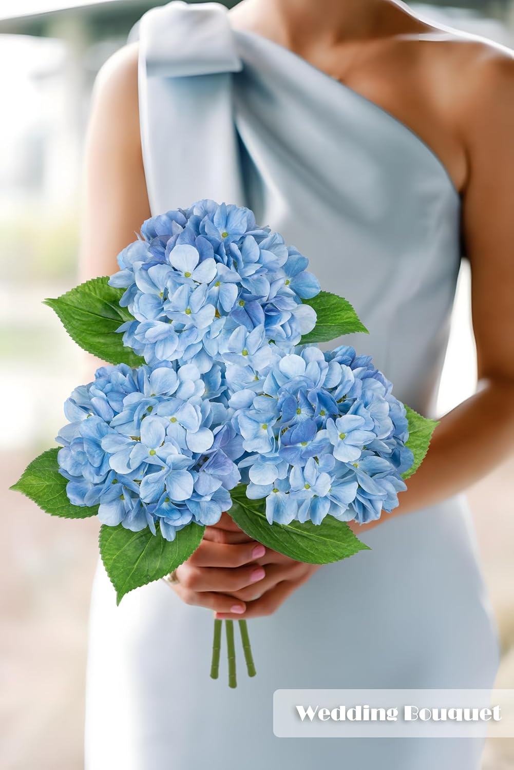 Oairse 3Pcs Blue Hydrangea Artificial Flowers 19.7 in Real Touch Faux Hydrangea Stems Silk Flowers with Stems Fake Blue Flowers Bouquet for Floral Arrangements Table Centerpieces Wedding Home Decor - Image 7
