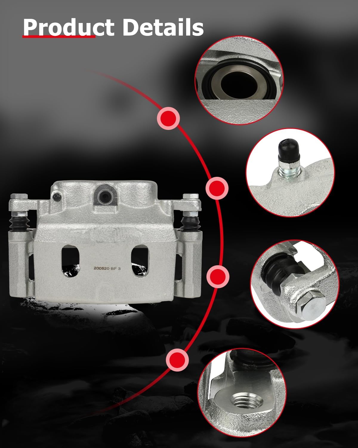 cciyu 18B4919 Front Left Brake Caliper With Bracket For Cadillac,For Chevy,For GMC