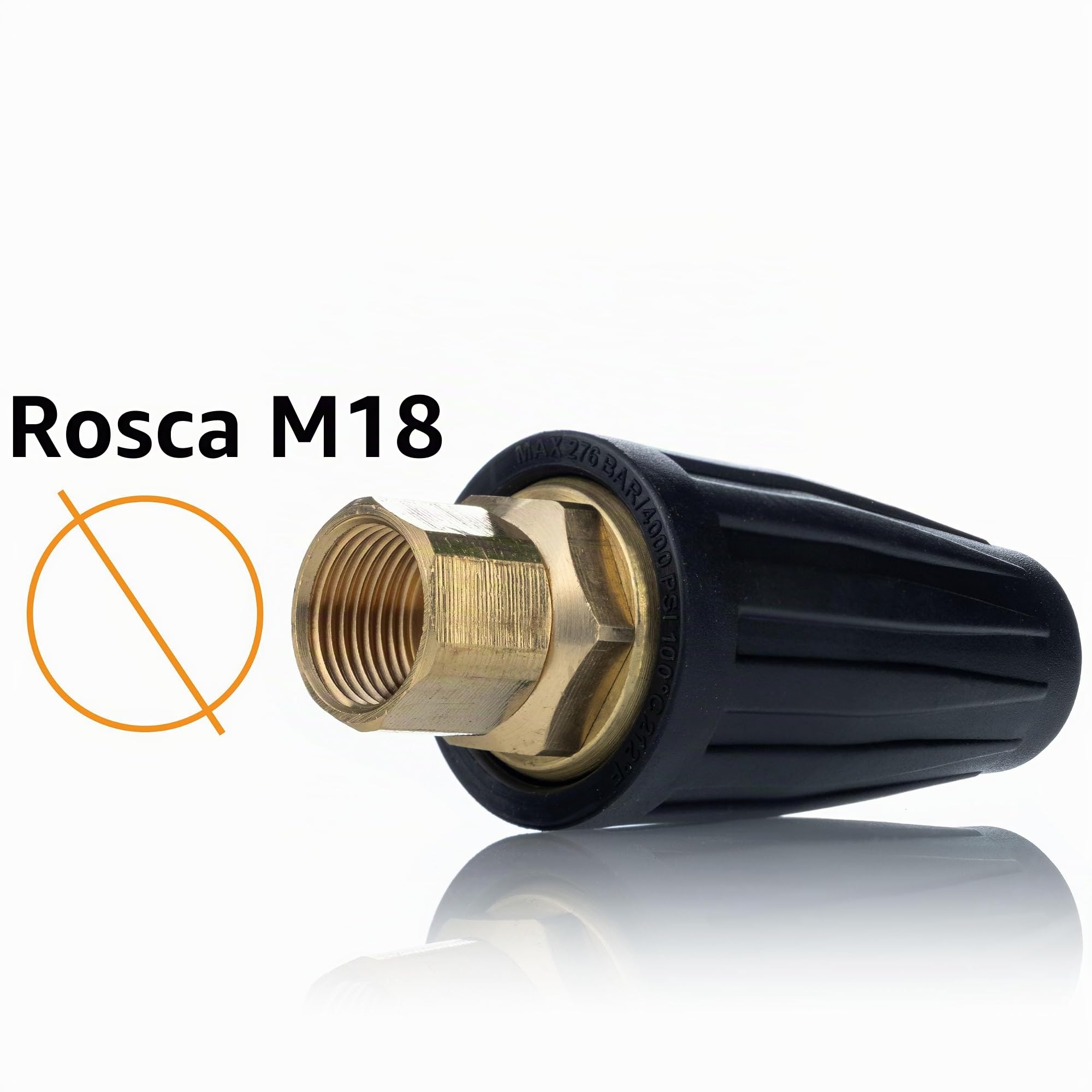 Boquilla Rotatoria M18 – Cerámica de Alta Durabilidad, 276 bar, 100 °C | Chorro potente | compatible con hidrolimpiadora Kärcher HD/HDS