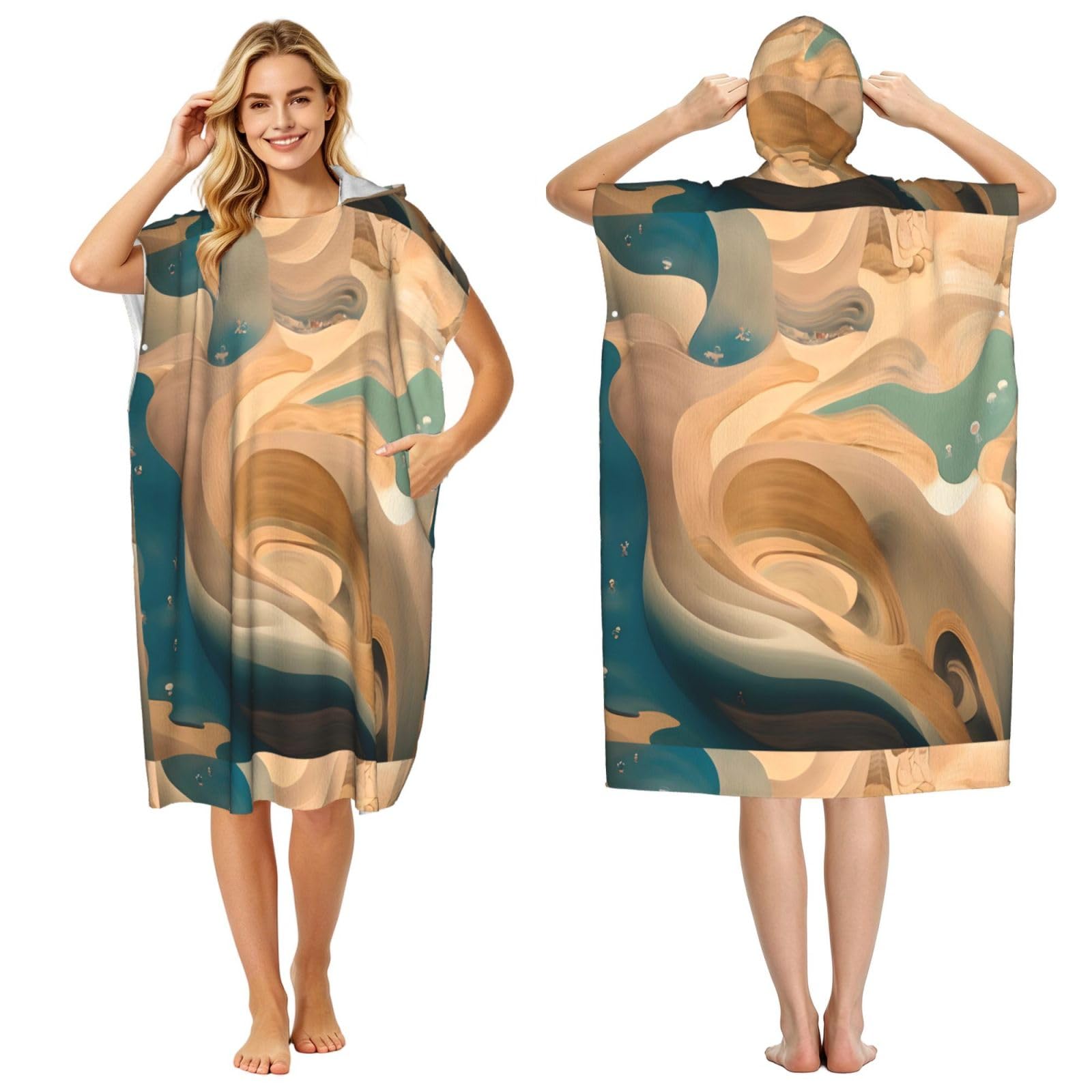 WSSYYBF WSSYYBFDunhuang Mystery Adult hooded beach towel Oversized with Hood for Absorbent Quick Dry