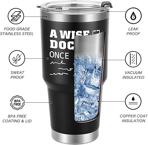 Miniatura 2 de Regalos para médicos, regalos de 30 onzas para médicos, regalos de Navidad para médicos, vaso para médicos, un médico sabio una vez escribió, vaso