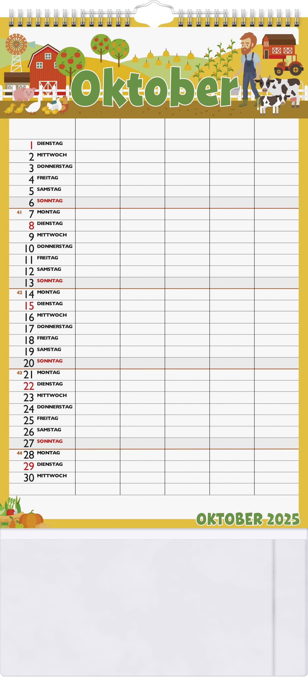 BRUNNEN Family Calendar (2025) "Graphics", 1 Page = 1 Month, 12 Sheets, multicoloured, nicht bekannt - Image 2