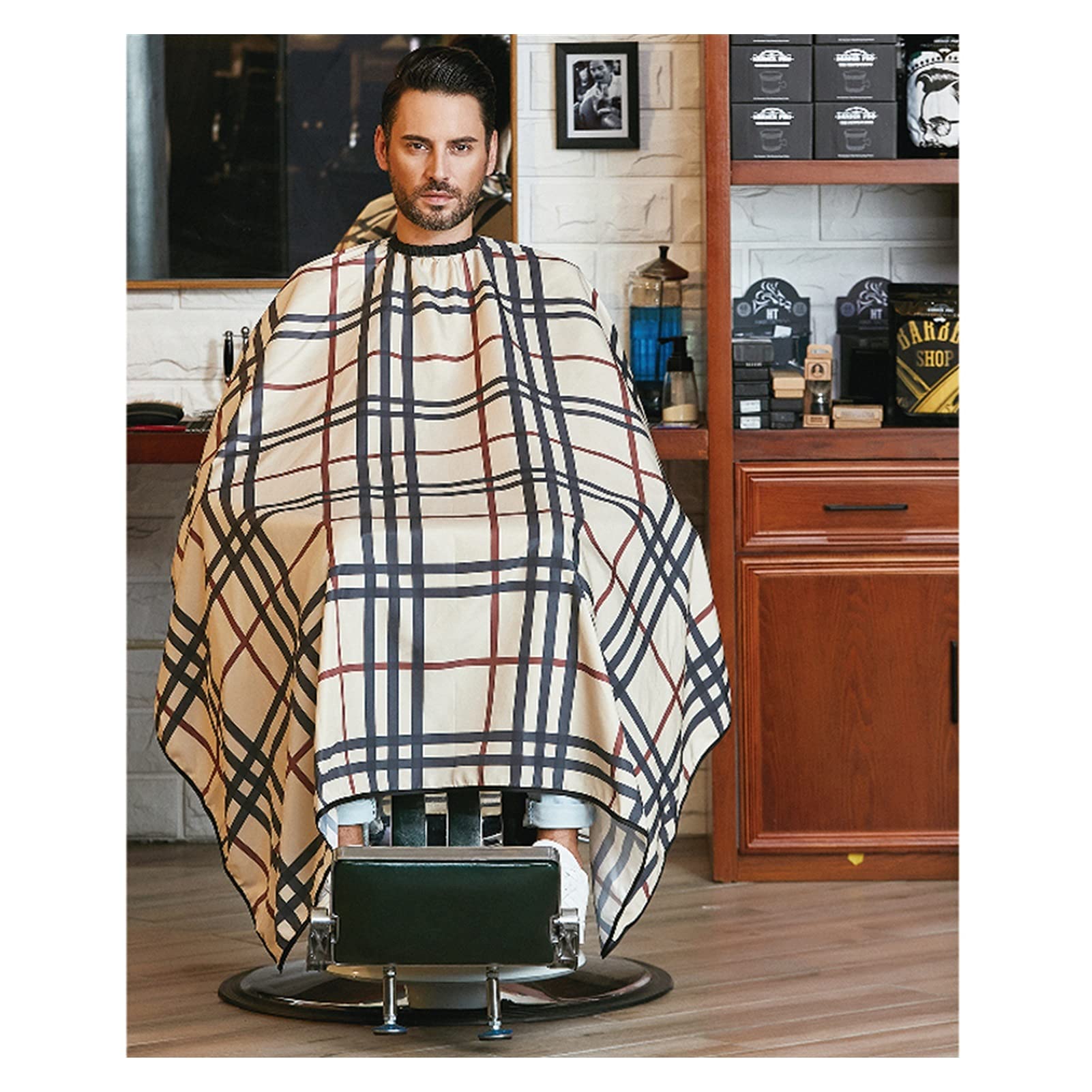 Barber Marmara Friseurumhang – Wasserabweisend, Schwarz Mit Logo, 150x160 Cm