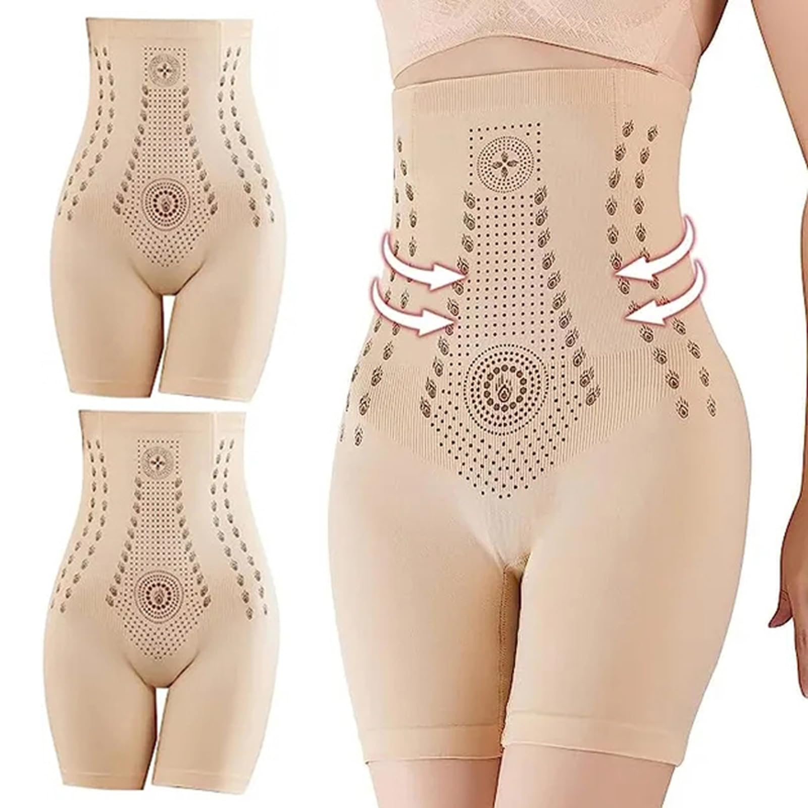 Fajas Moldeadoras de Control de Barriga de restauración de Fibra, Ropa Interior de Entrenamiento de Cintura Alta para Adelgazar Muslos para Mujeres Bragas Moldeadoras de Cuerpo