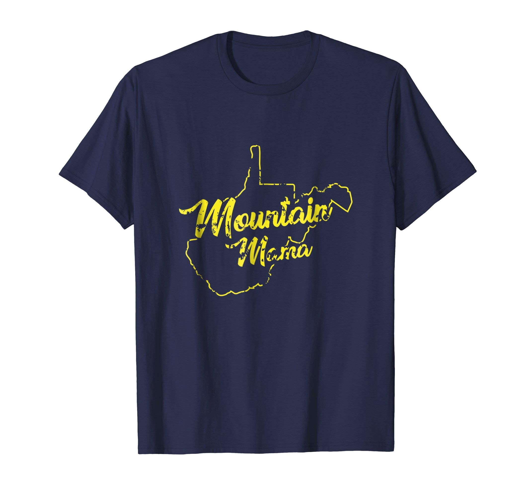 West Virginia Mountain Mama T-shirt with Distressed Design