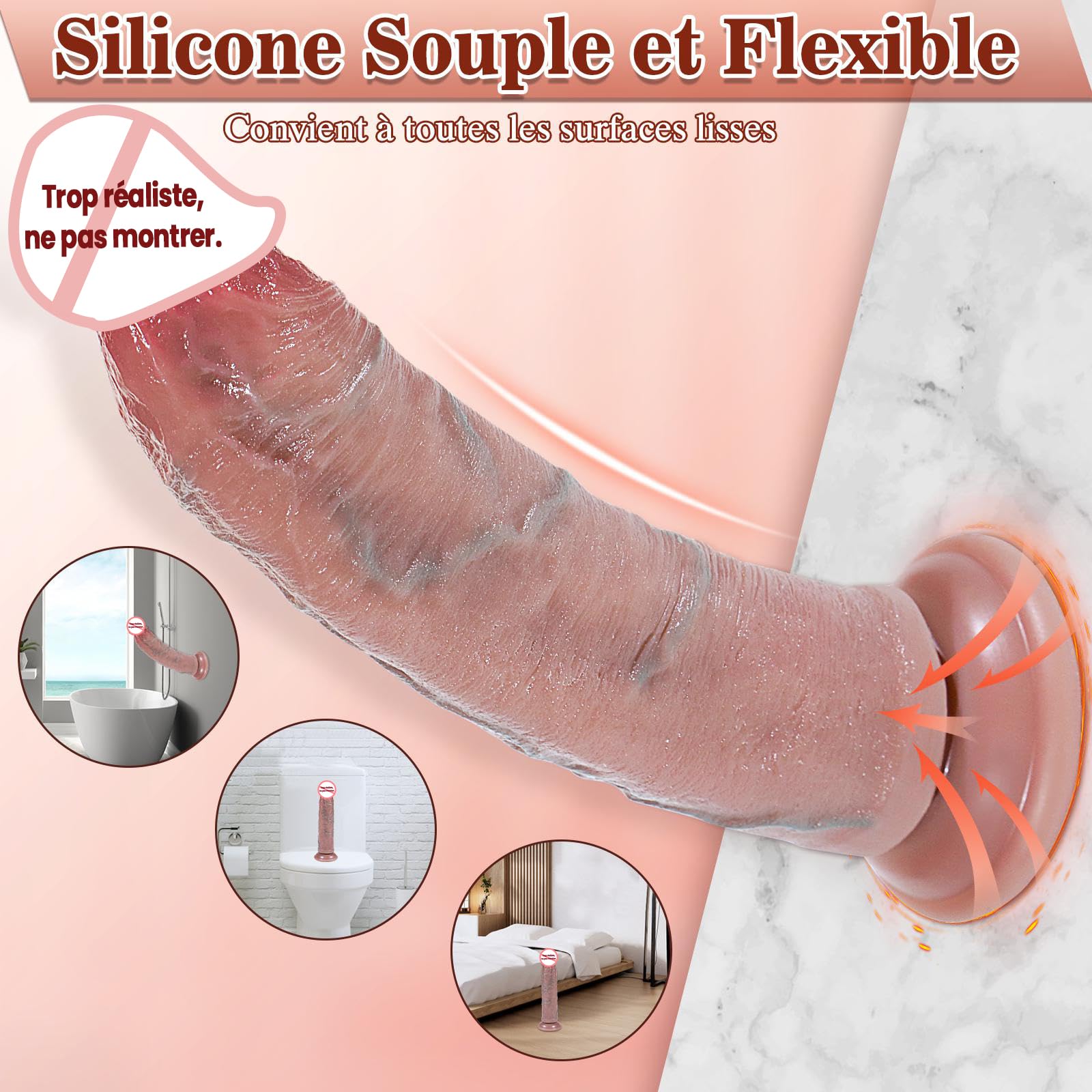 Godemichet Sex Toýs Femme Realiste Gode - Homme avec Ventouse Puissante Plug Anus pour Gay Anal Penisse Silicone pour Couple Prostate Penis