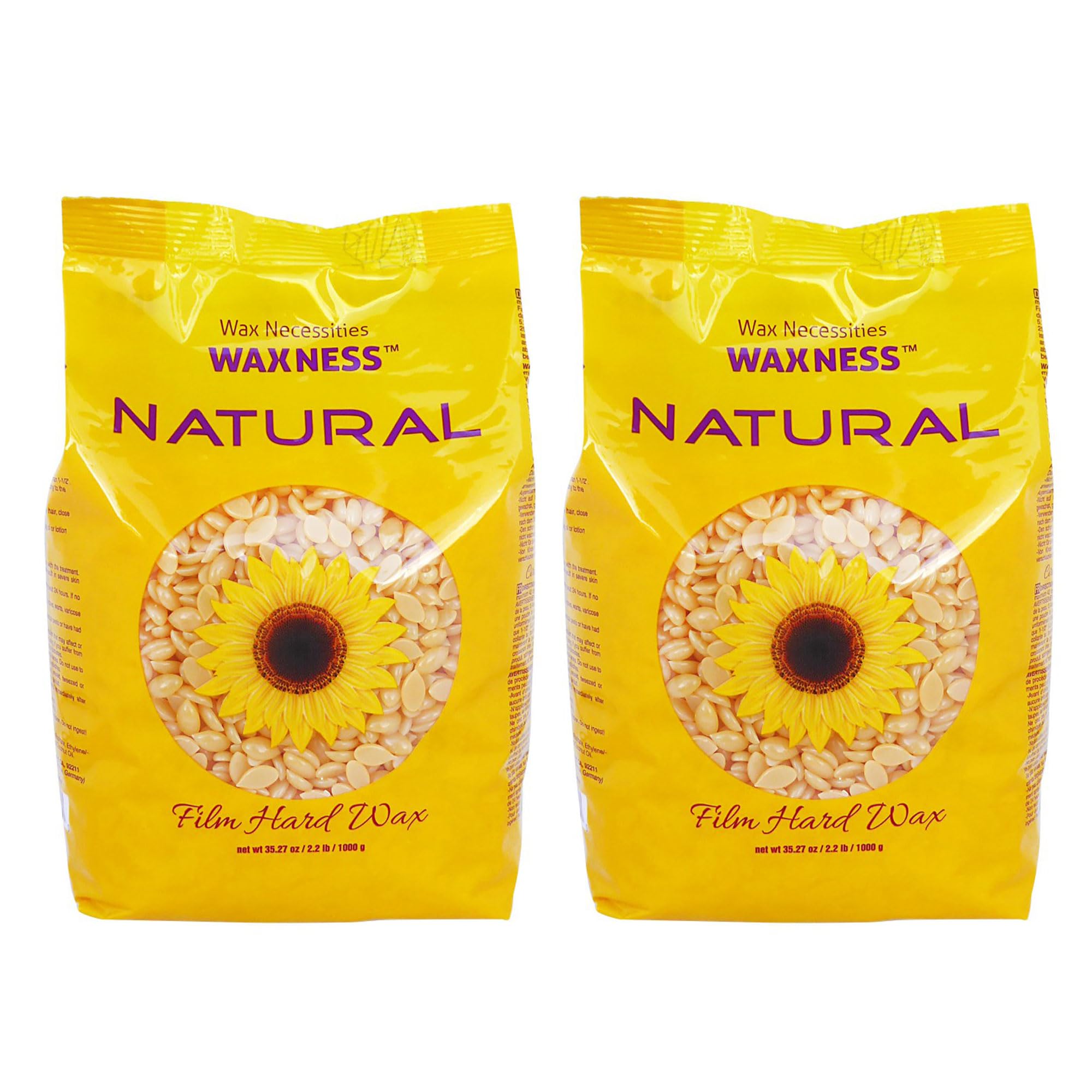 Waxness Wax Necessities Hard Wax Beads Natural 2.2 lb / 1 kg Pack of 2