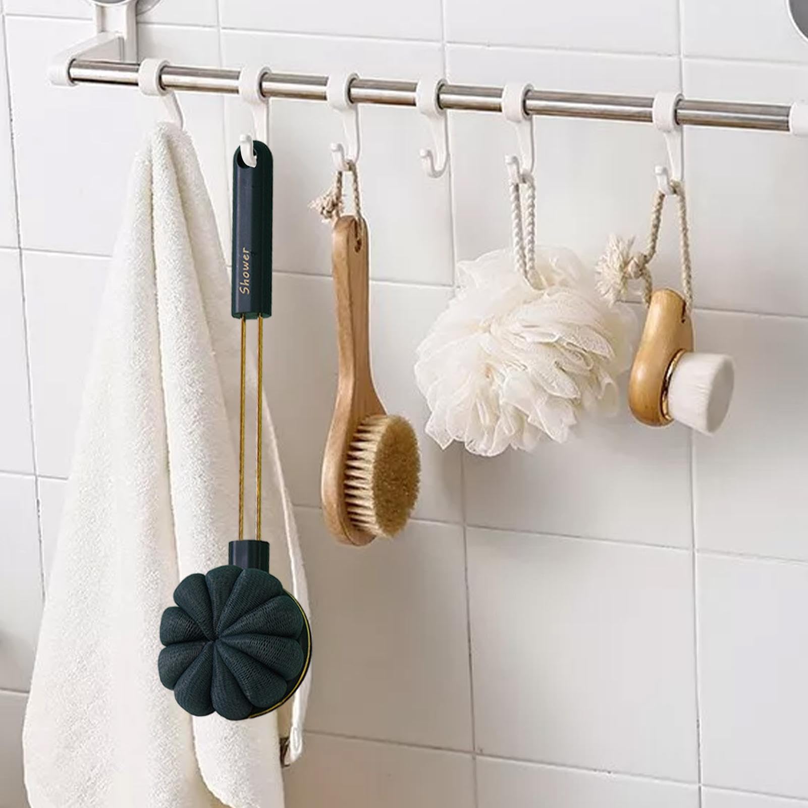 Rückenbürste Für Die Dusche Mit 43 Cm Langem Griff – Weicher Luffaschwamm Für Angenehmes Körperpeeling