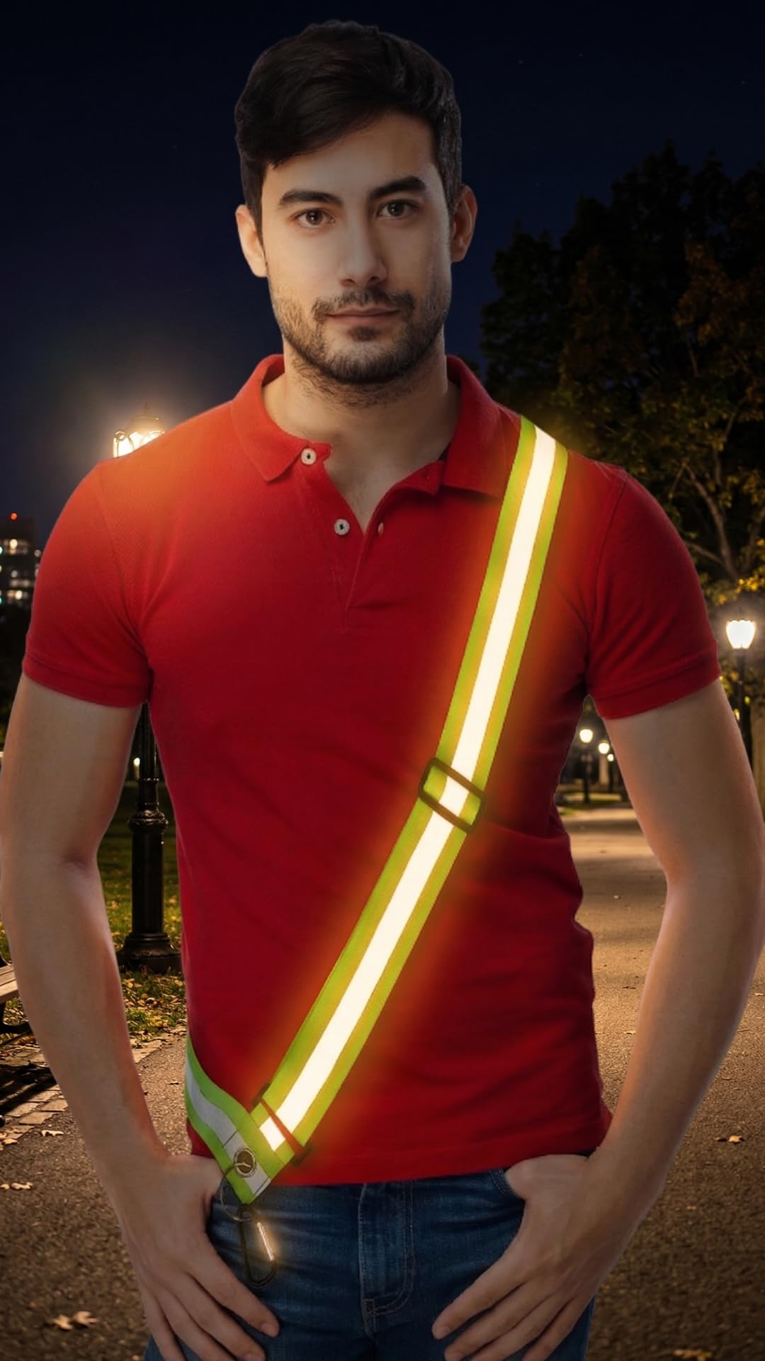 Paquete de 10 bandas reflectantes de seguridad para caminar por la noche, banda de seguridad ajustable para hombres, mujeres y niños, cinturón reflectante para correr, caminar, ciclismo,