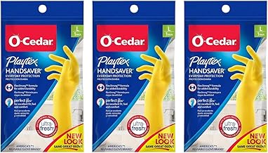 PLAYTEX PROTECTIVE_GLOVE Playtex Handsaver Reusable Rubber Gloves (Large, Pack - 3)