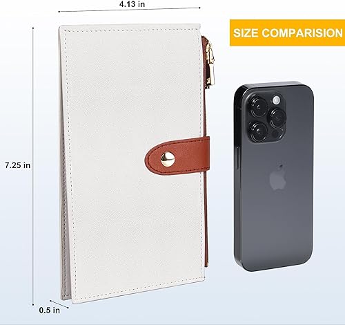 Miniatura 2 de Travelambo Billeteras de cuero para mujer, delgada, con bloqueo RFID, billetera plegable para tarjetas de crédito