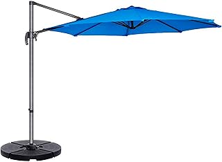 Formosa Covers Replacement Umbrella Canopy for 10ft 8 Rib Supported Bar Cantilever Market Outdoor Patio in Capri Blue Rib Length 58