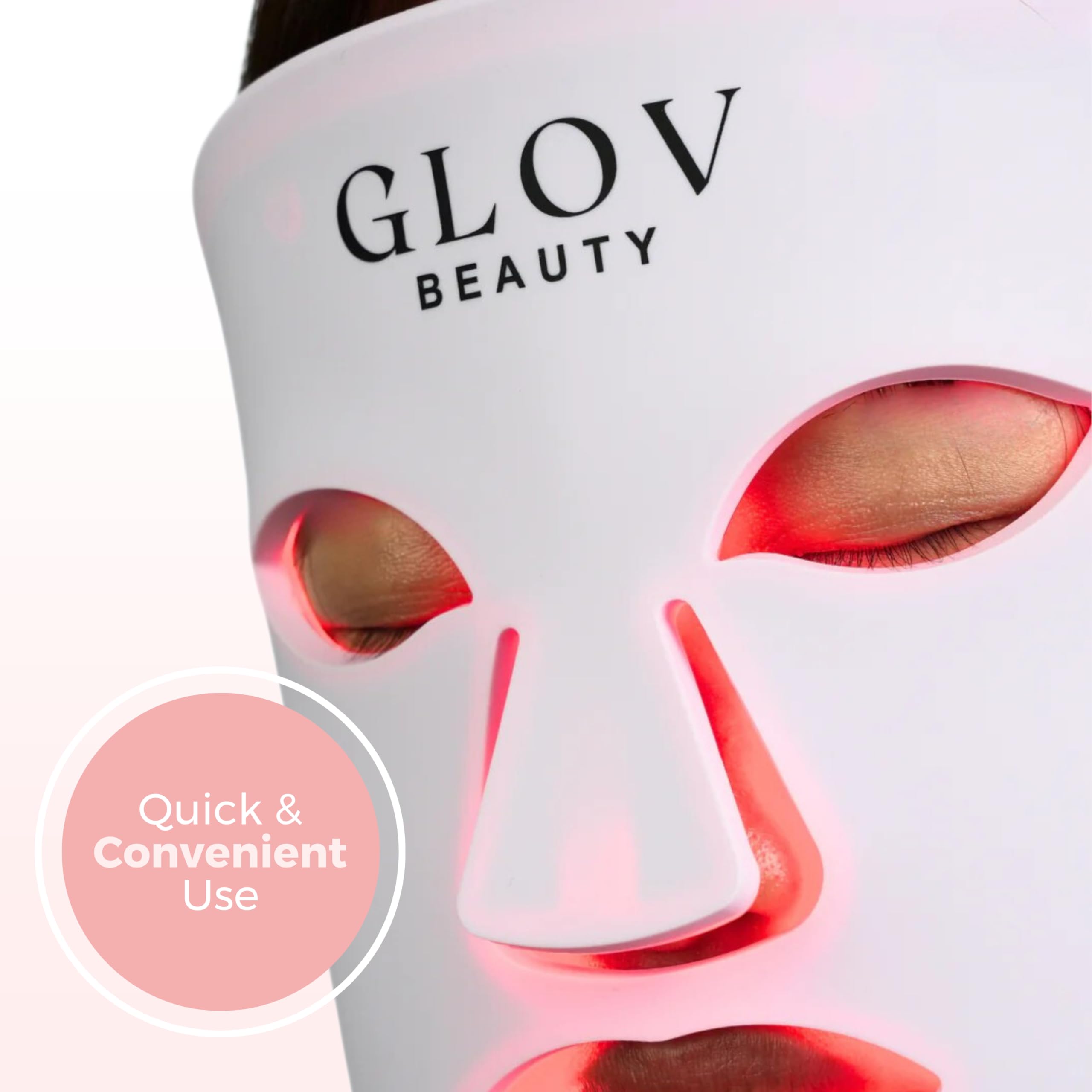 Glov Beauty - Anti-Aging LED Face Mask Red Light Therapy for Wrinkles, Fine Lines & Firmer Skin - Four Color Modes - Easy 10 Minute Session, Rechargeable, Facial Home Spa Device