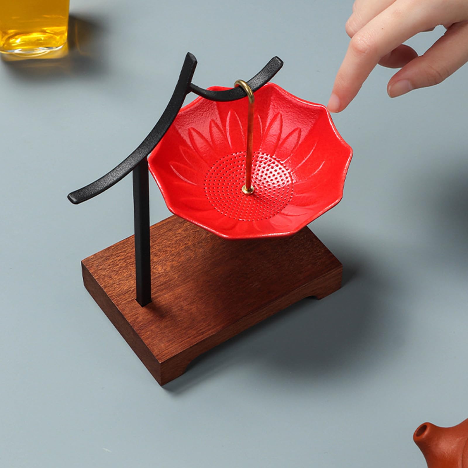 Set filtri per caffè e tè in Ceramica con Supporti in Legno Accessori per tè Cinese Perfetto Come Regalo Regala Forniture per la Preparazione della Birra Kungfu