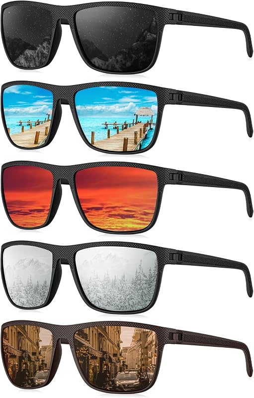 KALIYADI Mens-Sunglasses Polarized Sun-Glasses Men: Classic Sunglasses for Driving Fishing Golf With UV400 Protection