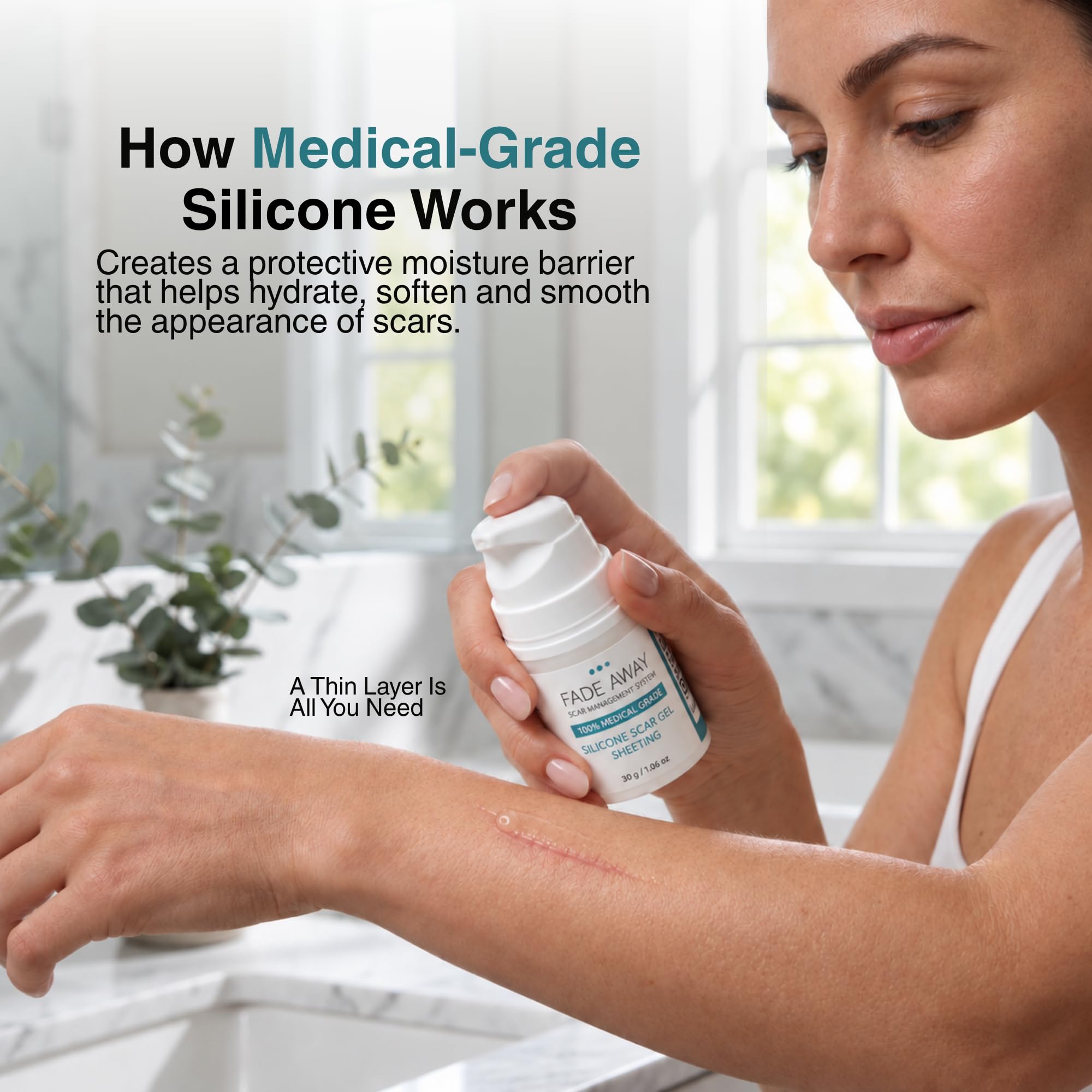 Fade Away Silicone Scar Gel for Surgical and C-Section Scars, 30g — Amazon image 3