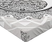 Vista 8 de Ambesonne - Sábana bajera ajustable multicolor, en colores y tres tamaños Azul y gris