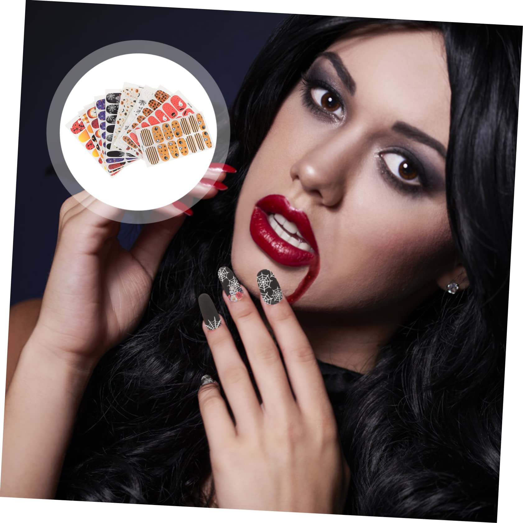 Ipetboom 50fogli Adesivi Per Unghie Halloween Stickers e Decorazioni Autoadesive Per Nail Art Facili Applicare Per Halloween e Manicure Festive