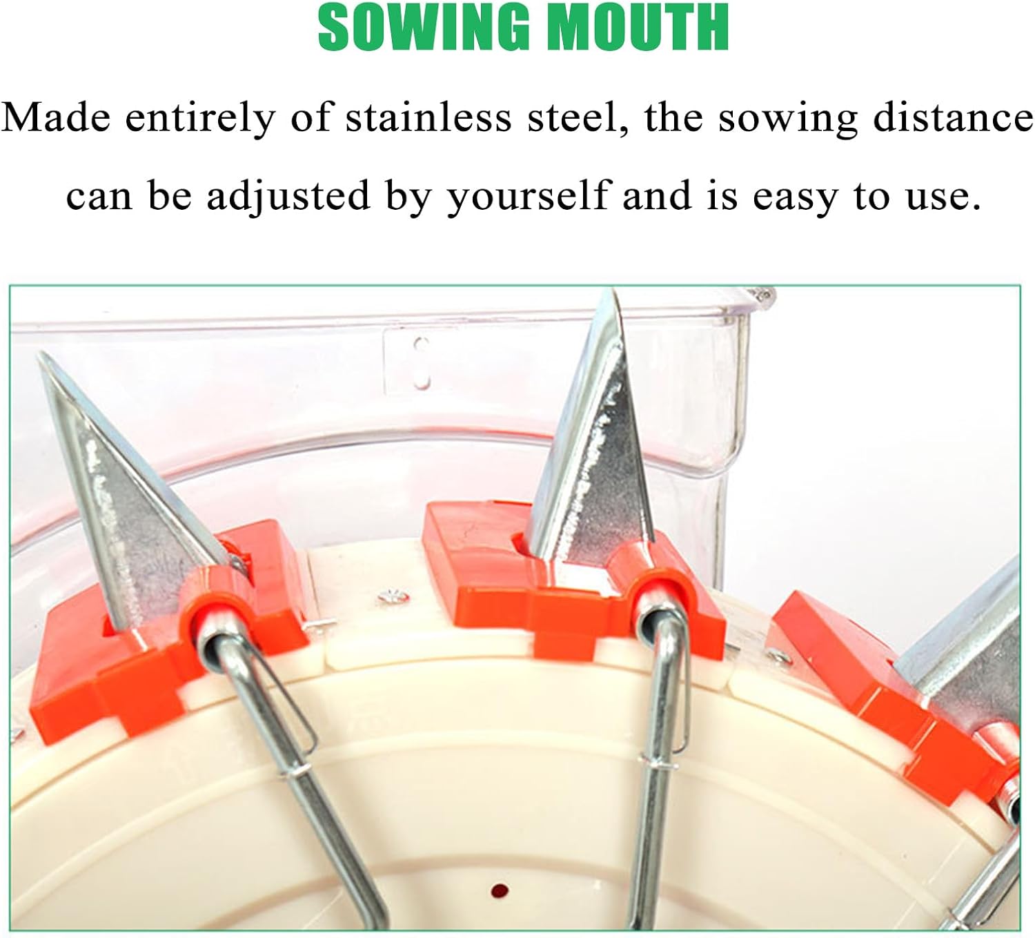 Manual Garden Lawn Spreader, Hand Push Roller Seeder, Portable Garden Push Seeder, Sowing Depth 6CM, Sowing Amount 1-2 Seeds Adjustable, for Vegetable Garden