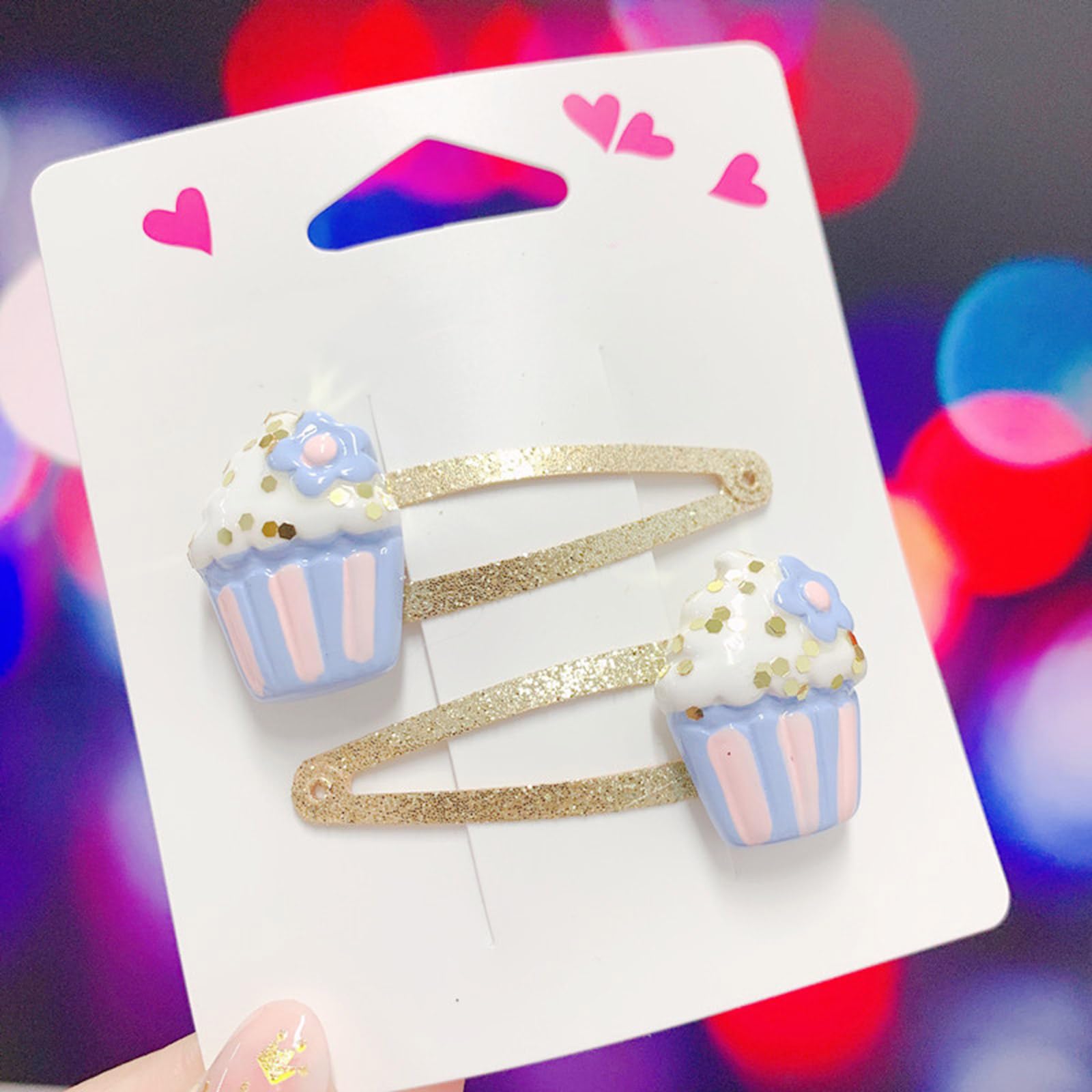 新作 ベビーヘアクリップ カップケーキ カップケーキ》ベビーヘア