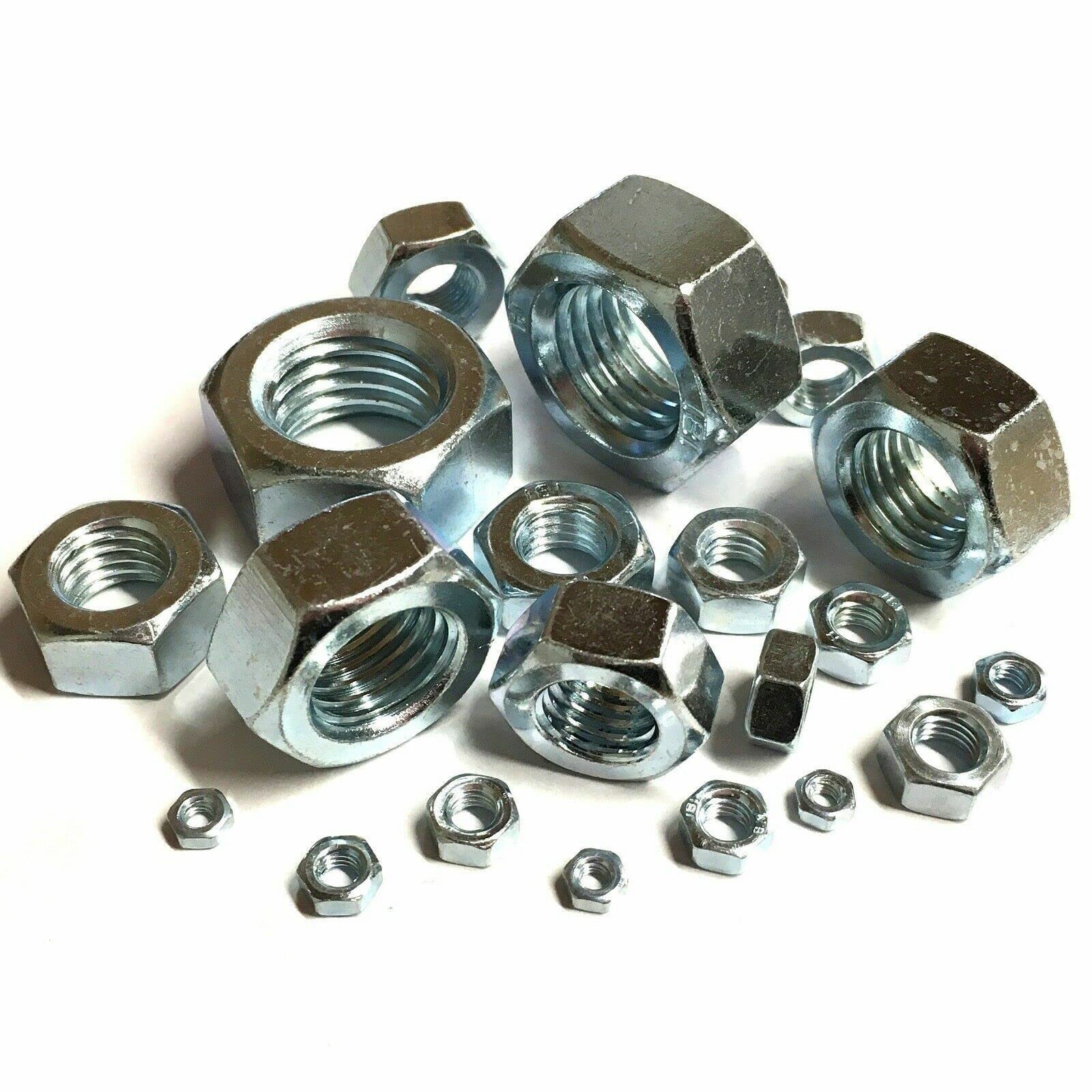 M3 M4 M5 M6 M8 M10 M12 M16 M18 M20 HEX NUTS GRADE 8 BZP DIN 934 KAF (1, M20-20mm)