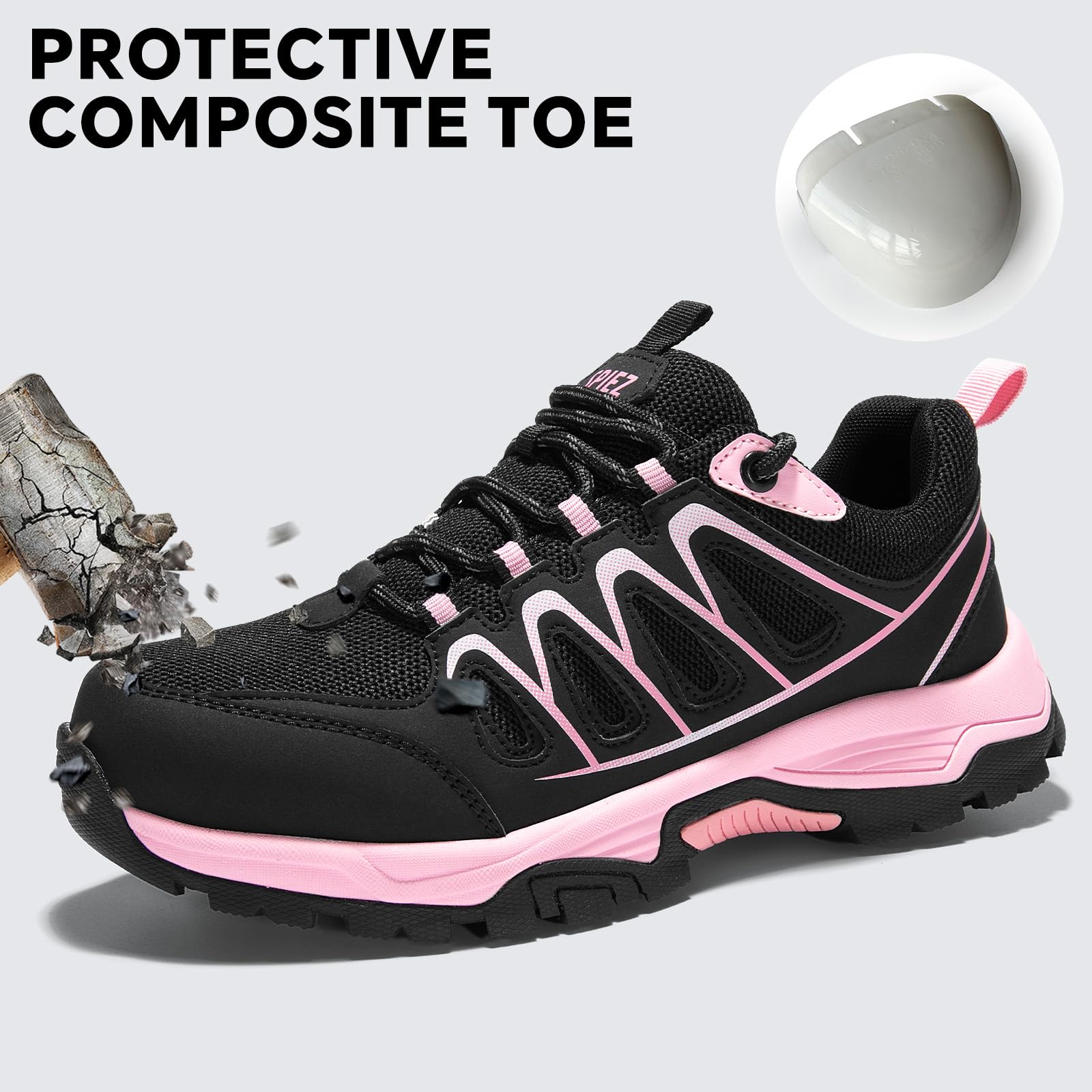 SPIEZ Unisex Scarpe Antinfortunistiche Leggere, Uomo Scarpe da Lavoro Traspirante con Intersuola Antiperforazione, Donna Calzature di Sicurezza Morbide per l'uso Quotidiano e Il Lavoro