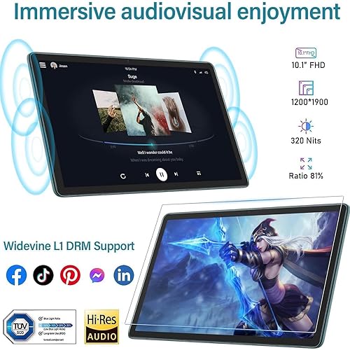 Miniatura 6 de Tablet con teclado, tableta Android de 10 pulgadas, 8 GB de RAM + 64 GB de ROM1 TB expandibles, tabletas con funda de ratón, cámara dual de 8 MP,