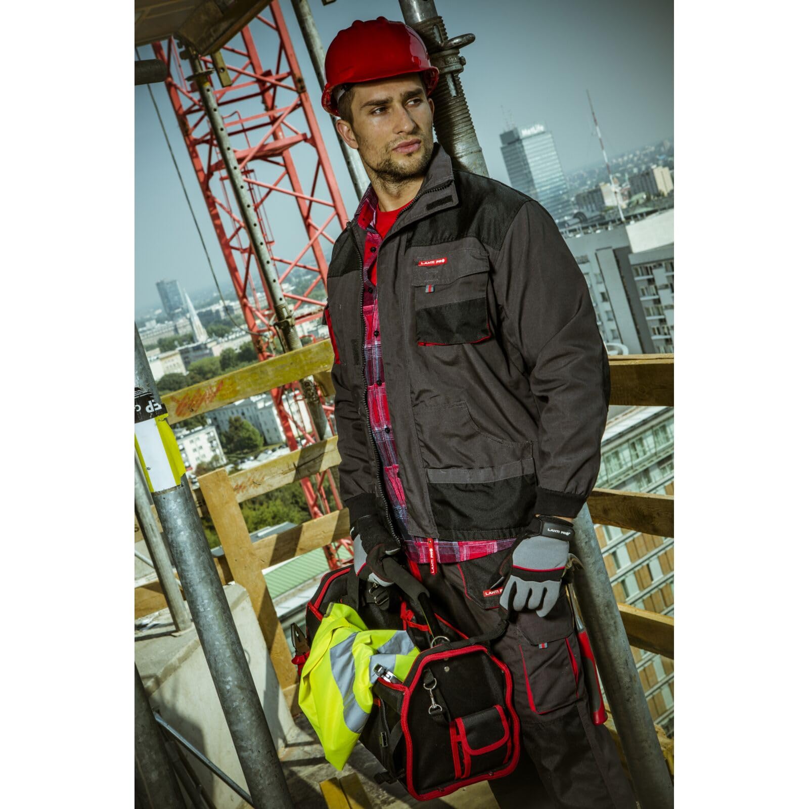 LAHTI PRO Bundhose Trabajo para Hombre Cargo, pantalón de Seguridad, Negro PN-EN ISO 13688, Talla, Schwarz, Größe 54