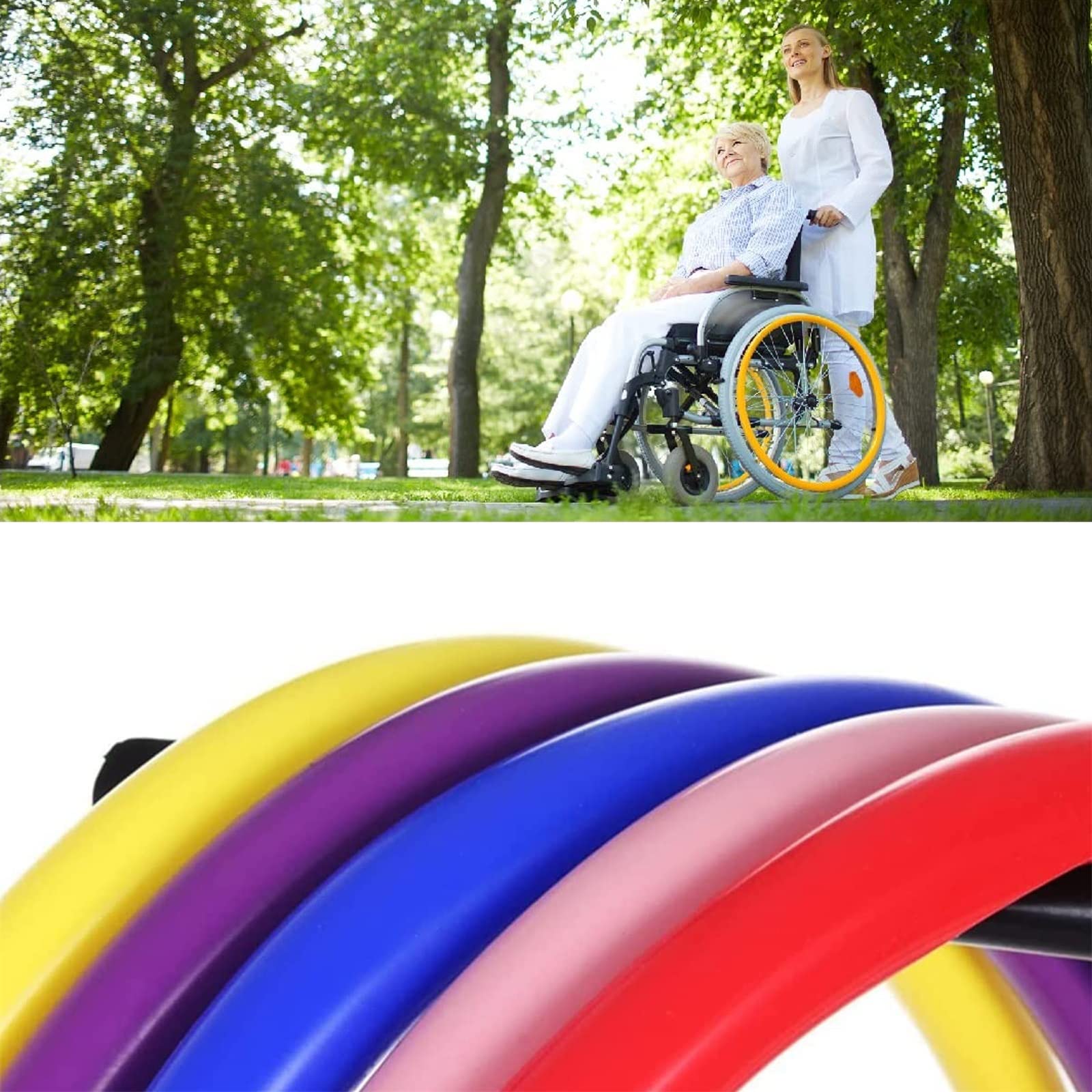 Fundas para llantas de silla de ruedas, accesorios para sillas de ruedas, fundas para sillas de ruedas, funda protectora antideslizante y resistente al desgaste para empujar con la mano, funda para e