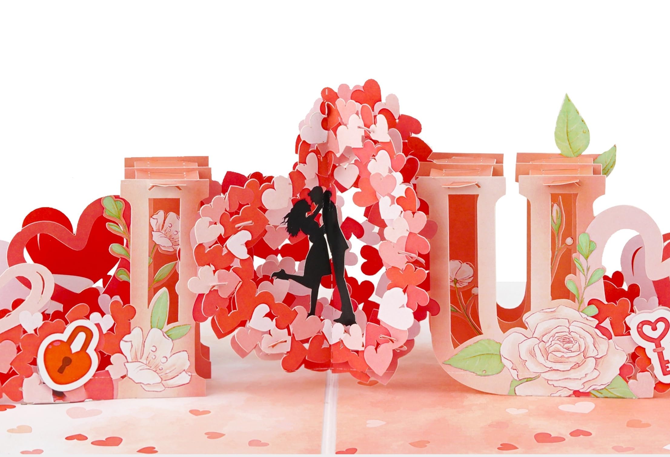 Anniversary Card | Pop Up Wedding Birthday Engagement 3D Greeting Card for Wife Couple (Size 15x20 cm - I love U) — image 1