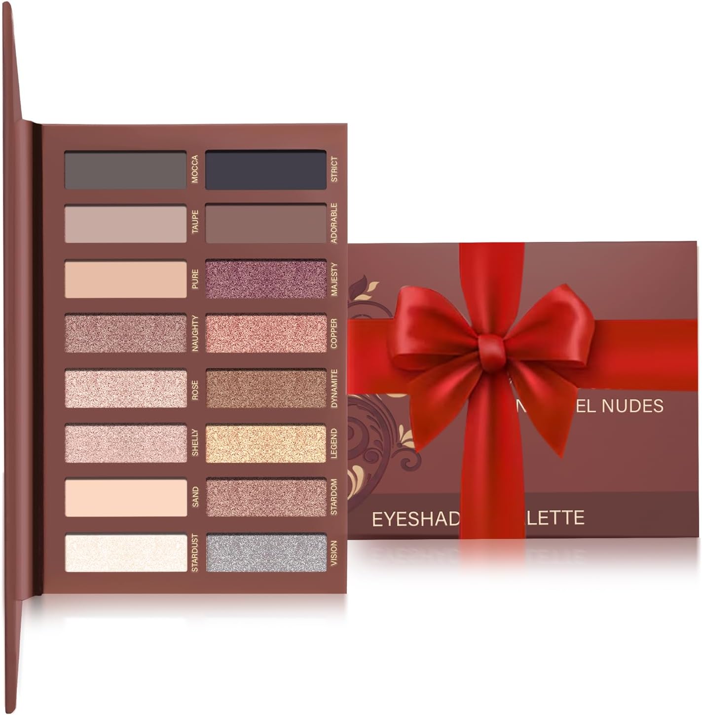 Best Pro Eyeshadow Palette Makeup - Matte + Shimmer 16 Colors - Highly Pigmented - Professional Nudes Warm Natural Bronze Neutral Smoky Cosmetic Eye Shadows - Lamora Au Naturel