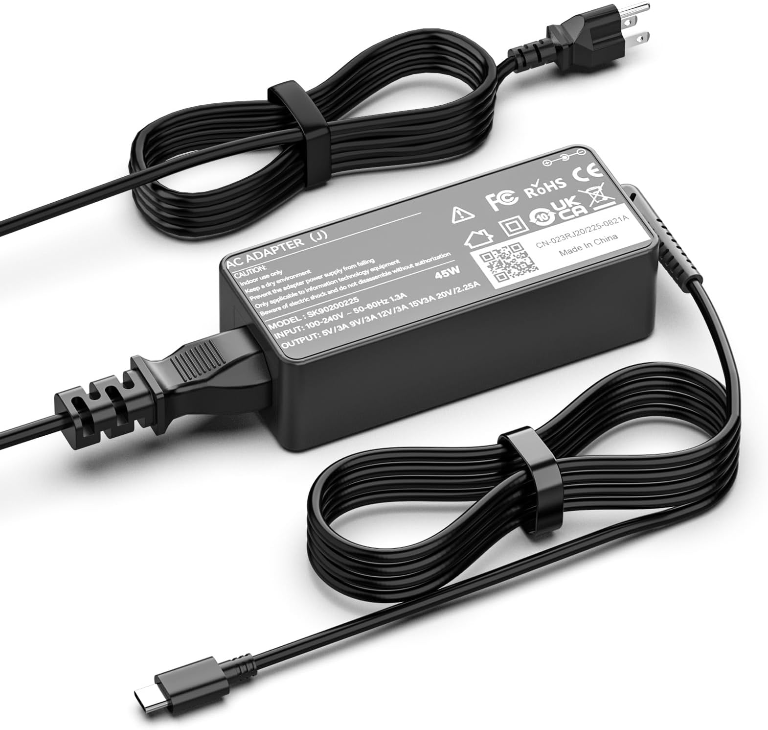 45W USB-C Laptop Charger Compatible with Lenovo ThinkPad T480 T490 T570 T580 T580S E480 E485 E495 E595; Yoga 720 730 730s S730 910 920 C630 C930 C940 S940; Chromebook 100E 300E 500E C330 C340