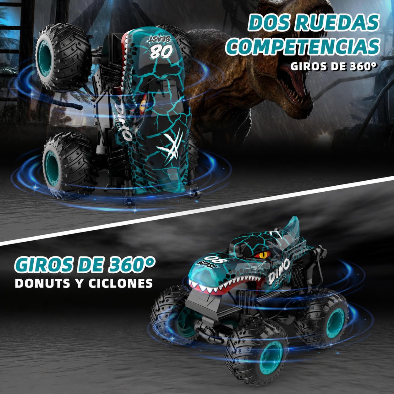 Coche Teledirigido, Monster Truck Niños 3 4 5 6 7 8 años, 2.4GHZ Coche RC Escala 1:20, Coches Teledirigidos para Niños, Juguetes Niños 3 4 5 6 7 8 años, Regalos Cumpleaños niños