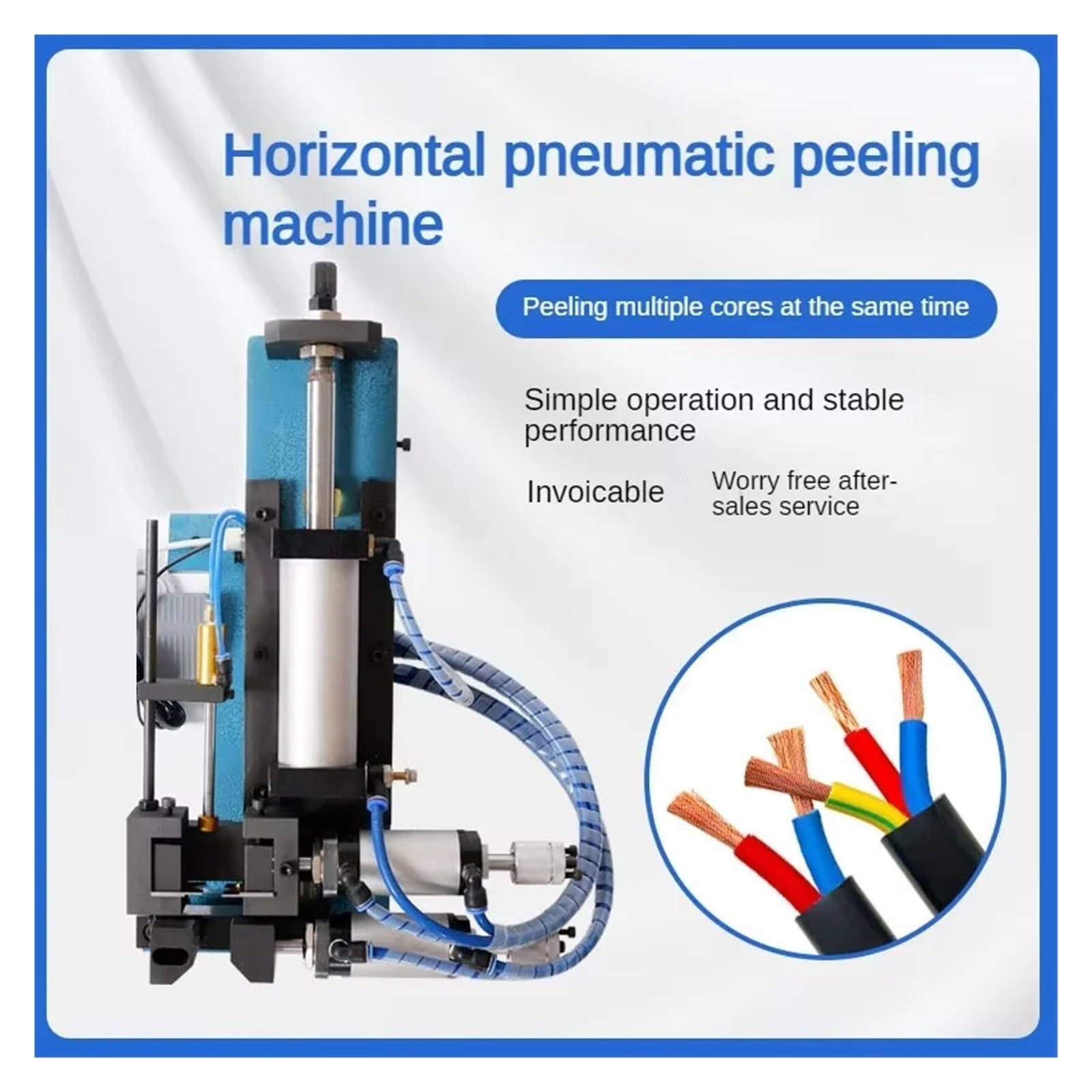 Mała Pneumatyczna Maszyna Do Ściągania Izolacji Skręcająca W Pełni Automatyczna Wielordzeniowa Szybkie Zdejmowanie(315 peeling machine)