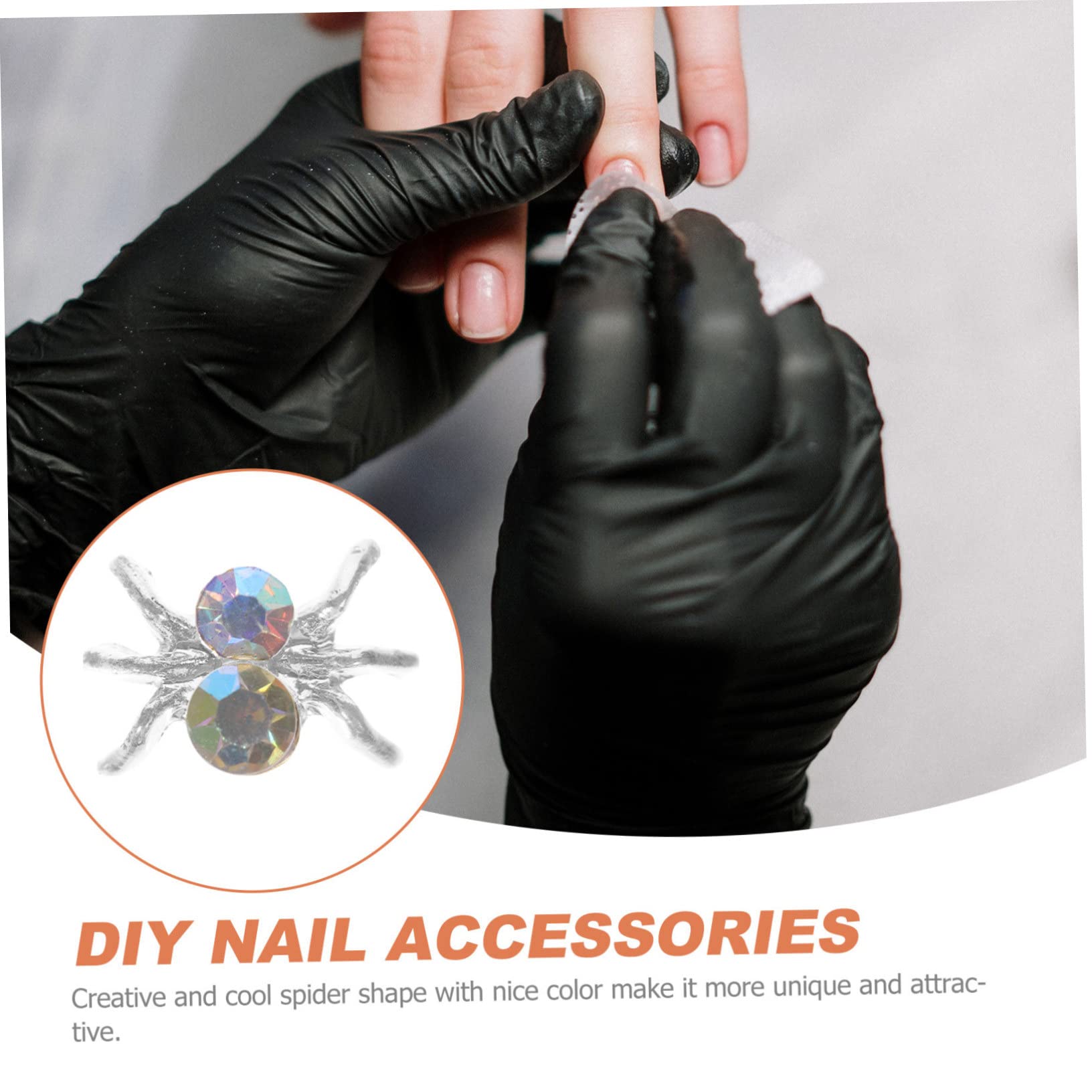Healvian 300piezas Adornos De Manicura De Araña Para Decoración De Uñas Para Halloween y Fiestas