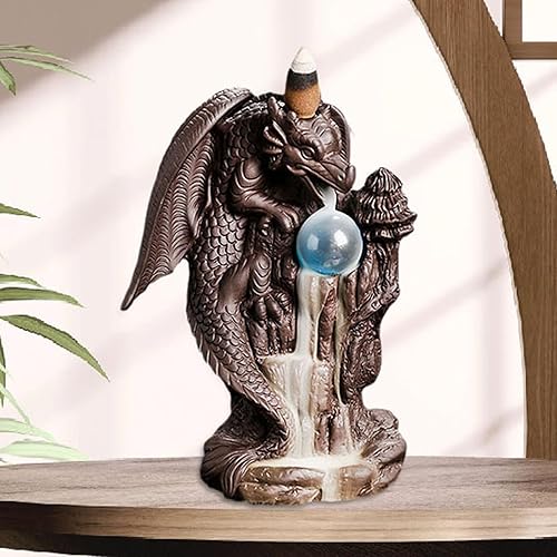 Miniatura 3 de YYW Soporte de incienso de dragón, quemador de incienso de cascada de reflujo de dragón, cascada de incienso con 30 varillas de incienso + 20 conos