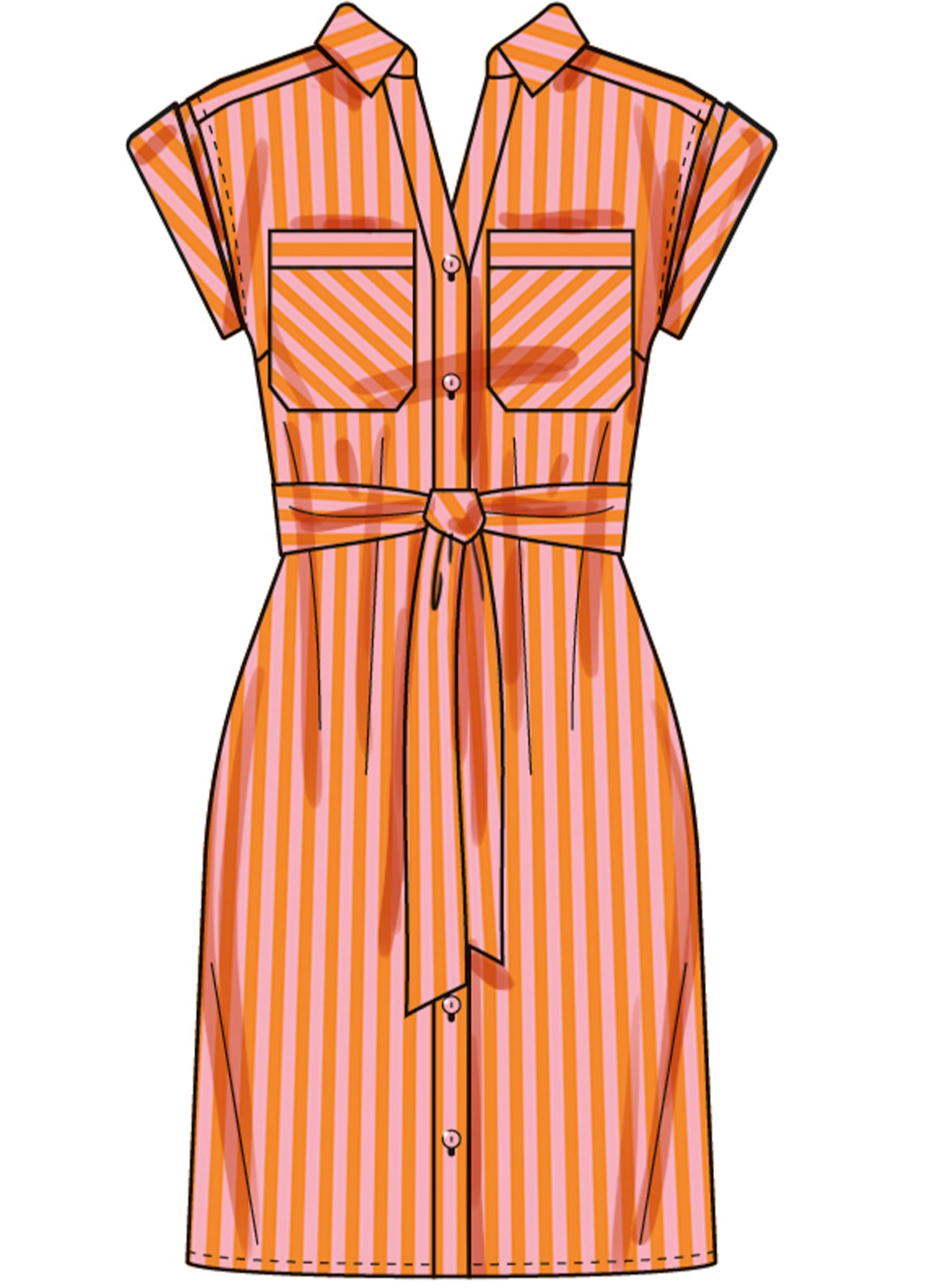 SIMPLICITY Cartamodello SS3065M1 per abiti da donna e da donna con cintura M1 (10-12-14-16-18)