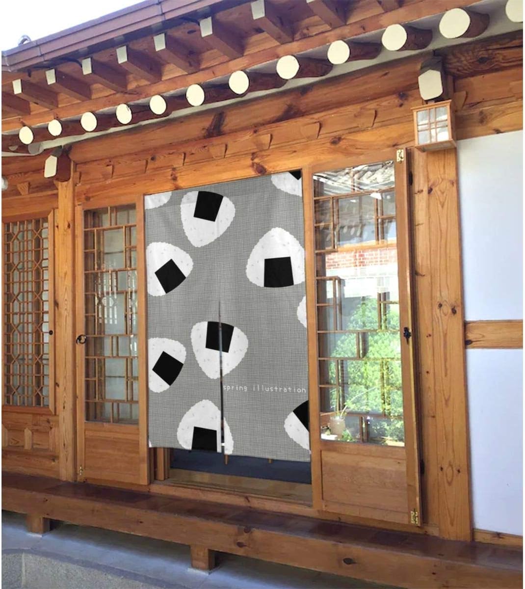 Amazon シンプル イラストのれん 間仕切り 遮光 断熱 暖簾 ロング 目隠し カーテン 玄関 幅８５cm 丈１５０cm かわいい おしゃれ 年中使用 のれん オンライン通販