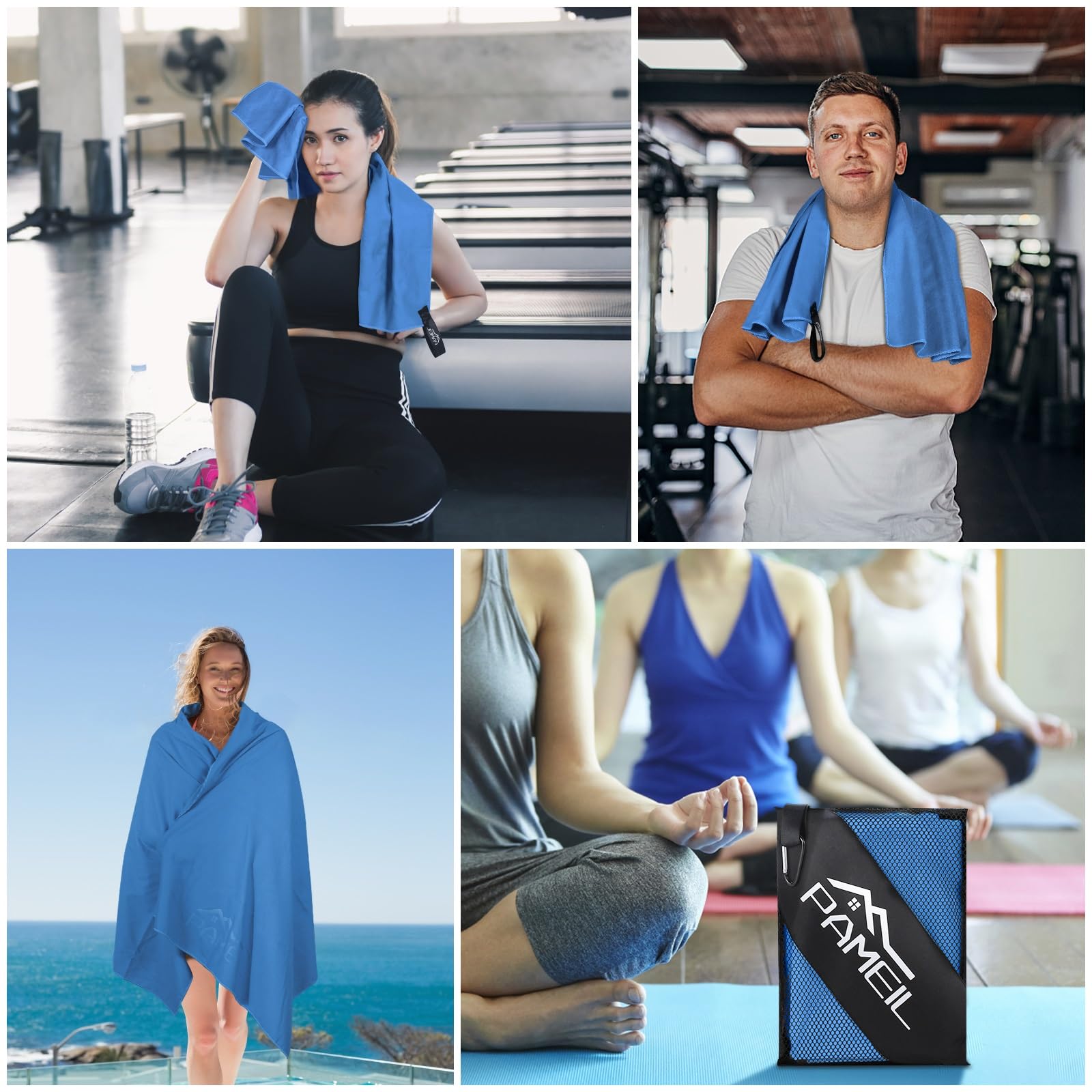 Set Asciugamani Microfibra Palestra - 2 Pezzi (160x80cm + 80x40cm) Per Sport, Spiaggia E Sauna - Foto 7