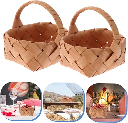 Miniatura 3 de BESTOYARD Cesta de boda para huevos de Pascua, cesta de flores rústica, cesta de flores para ceremonias, cestas de mimbre, cesta grande, cesta de