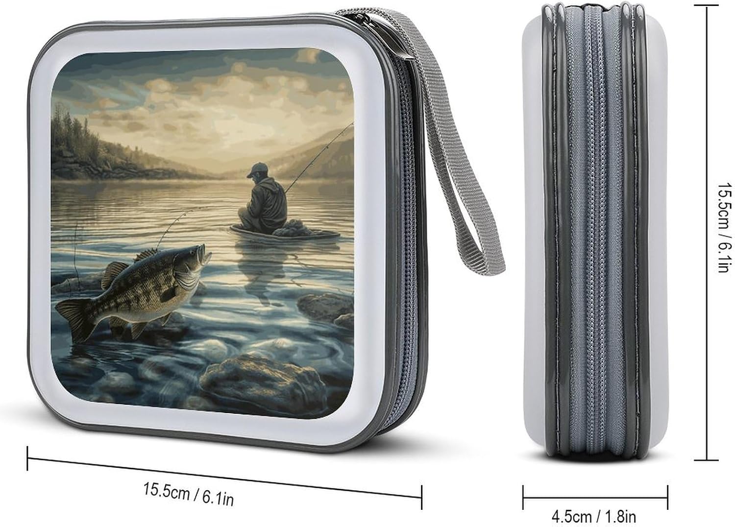 Lake Fish Fishing CD Case CD Storage Box DVD Sleeves