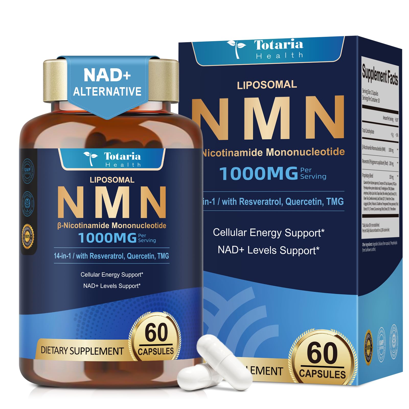 Amazon.com: Totaria Liposomal NMN Supplement 1000mg, 14-in-1 NMN