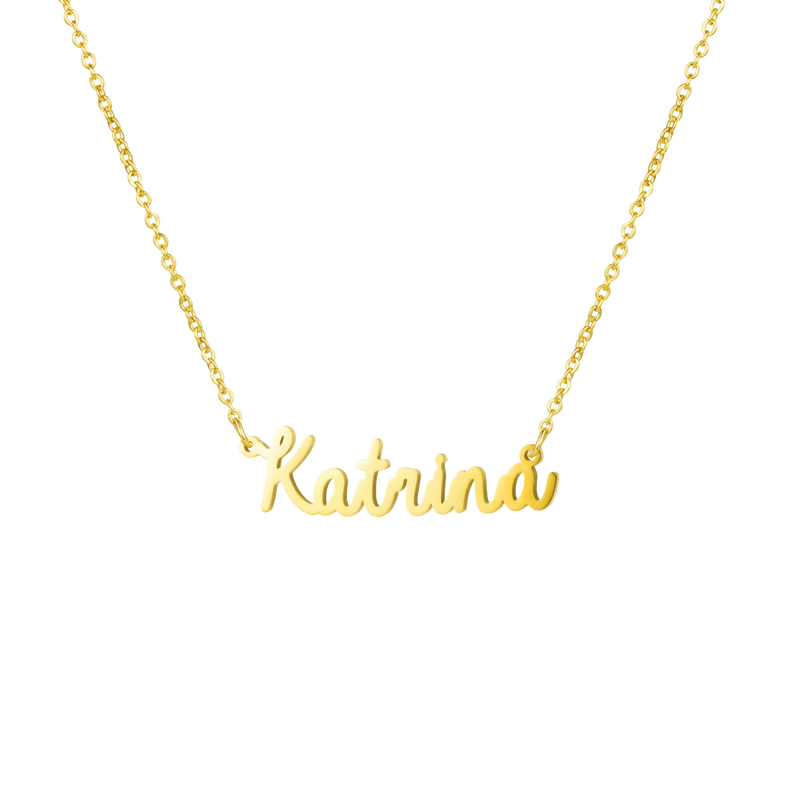 AwegiftPersonalized Name Necklace 18K Gold Plated New Mom Bridesmaid Gift Jewelry for Women