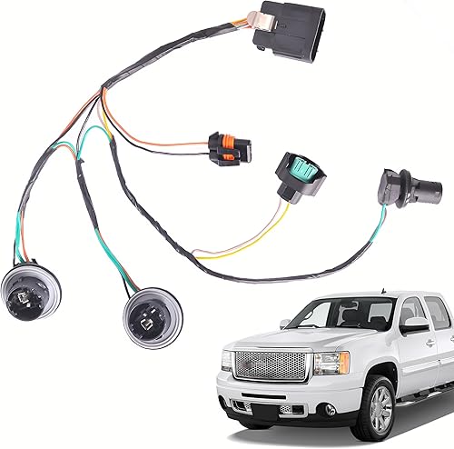 Arnés de cableado de faros delanteros 15841610 compatible con GMC Sierra 1500 2007 2008 2009 2010 2011 2012 2013 y GMC Sierra 2500 HD 3500 HD