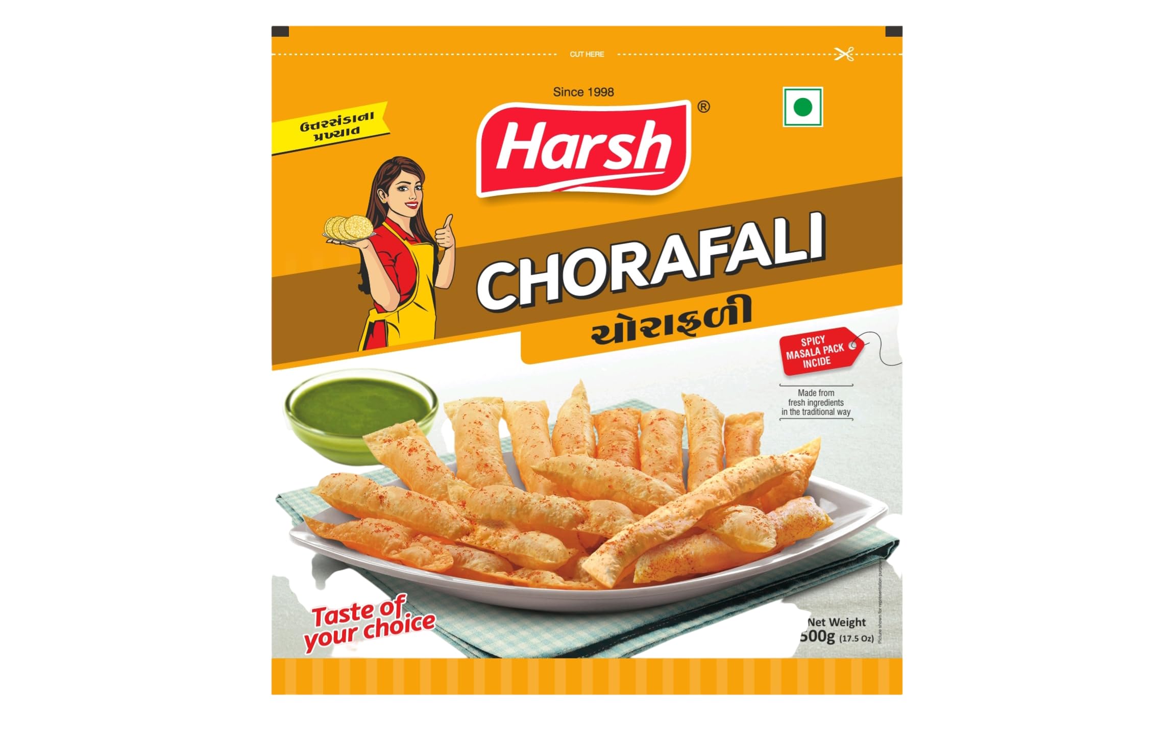 Harsh Chorafali | Traditional Crisp Snack | Round Wafer Style Spiced Light Crunch Snack for Frying Serving with Meals Authentic Style Snack Pack | Handmade - 500g-image-25