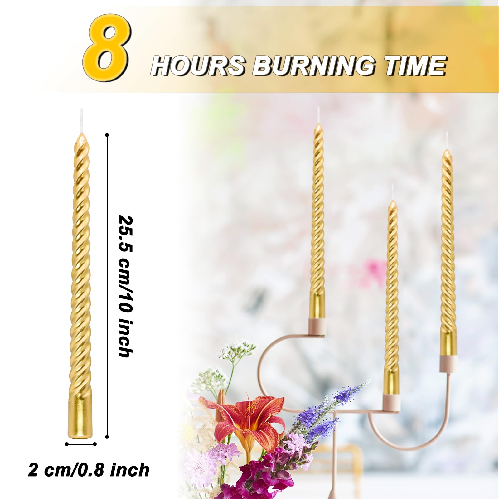 Candele Rosa A Spirale - 4 Pezzi Antigoccia Per Matrimoni E Feste