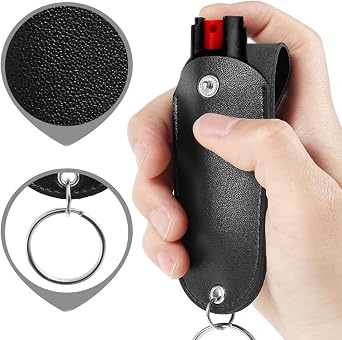 Protective Pepper Sprays Keychain Accessories Soft Leather Bag Pendant Keyring Practical Holder Pepper Sprays Keychain