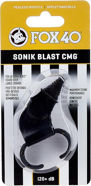 Fox 40 Sonik Blast CMG Fingergrip Pealess Whistle - Black