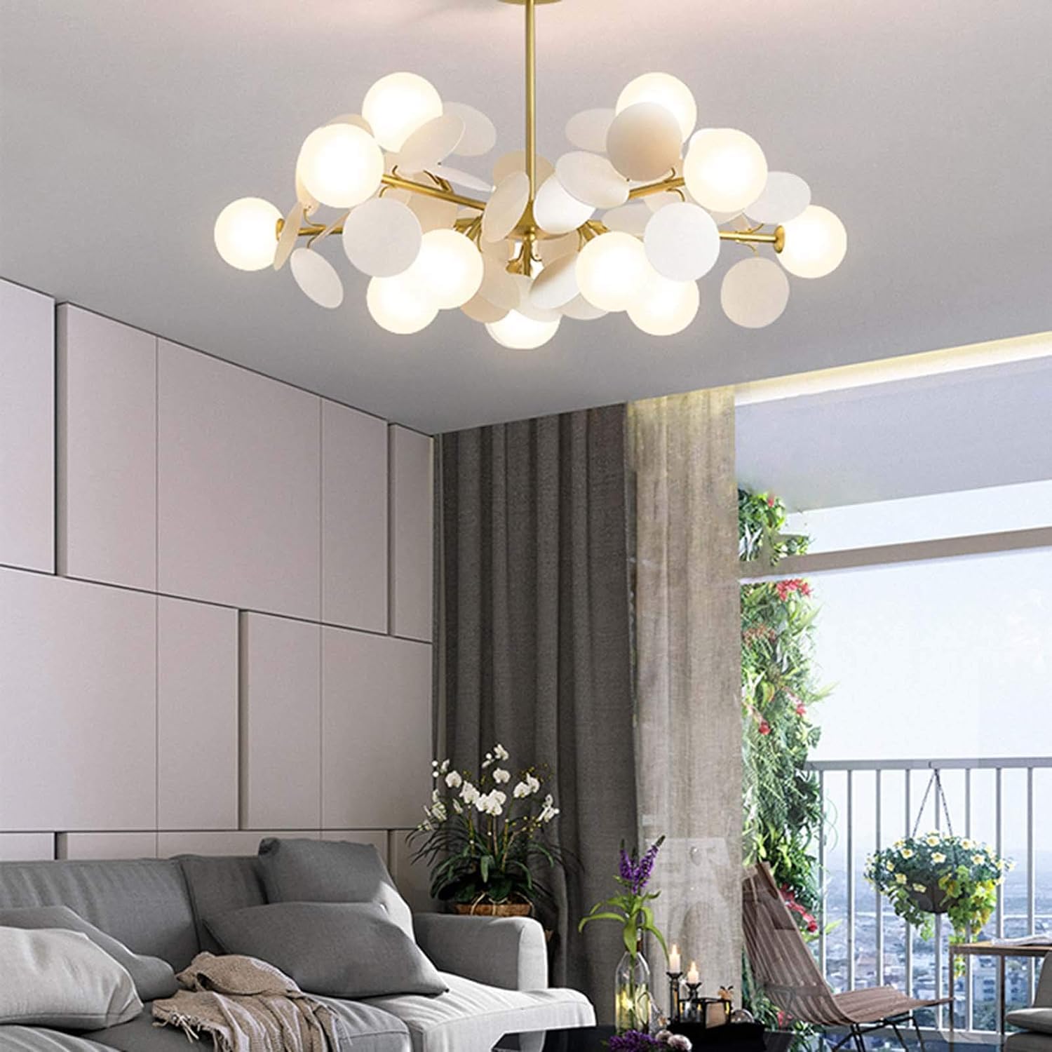 Chandelier Modern G9 Hanging Pendant Lighting Crystal Chandeliers Light Flush Mount Led Ceiling Lighting Fixture Compatible with Dining Room Bathroom