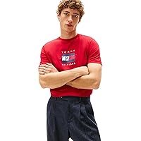 Tommy Hilfiger Uomo T-Shirt Maniche Corte Linear Flag Graphic Regular Fit